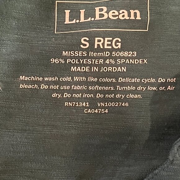 L.L. Bean Green Short Sleeve T Shirt V Neck Buttons Cuffed Sleeves Small  💗 - Picture 10 of 12